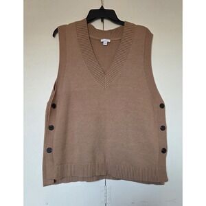 JJILL Woman's Knit Vest/Side Buttons Size Med~ Excellent Pre-owned Condition~